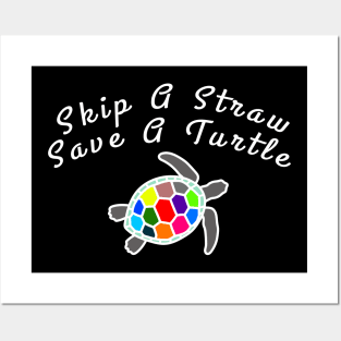 Skip a straw save a Turtle, ocean shirt,  turtle gift,  turtle gifts, turtle birthday, sea turtle gifts, turtle tee, sea turtle tee, Posters and Art